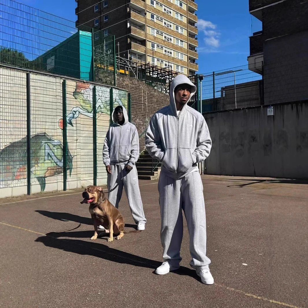 American hip-hop hip-hop hooded sweatshirt jacket men's loose sports suit straight sweatpants  